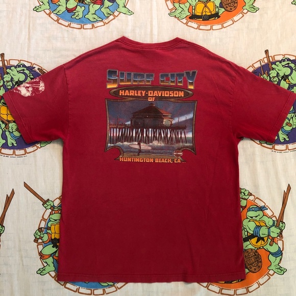 Vintage Harley Davidson 2007 Surf City Huntington Beach,CA T Shirt Mens XL - Picture 5 of 7